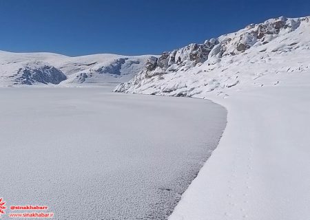 یخ بستن دریاچه سد مخزنی حنا شهرستان سمیرم
