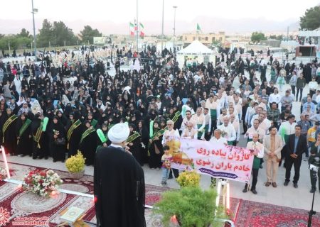 کاروان پیاده روی شمیم کرامت خادمیاران رضوی در شب میلاد امام رضا(ع)