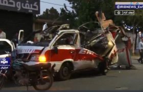 حمله ریز پرنده رژیم صهیونی به آمبولانس در حال مأموریت در نجف آباد