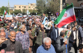 راهپیمایی بشارت نصر در حمایت از مردم مظلوم غزه در شهرضا