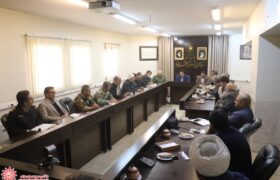 جلسه شورای ترویج فرهنگ ایثار و شهادت با موضوع برنامه ریزی مراسم خاکسپاری شهید گمنام در پادگان گروه مهندسی سدید در شهرضا