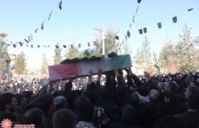 تشییع پیکر شهید گمنام در گروه مهندسی هوافضای سپاه شهرضا