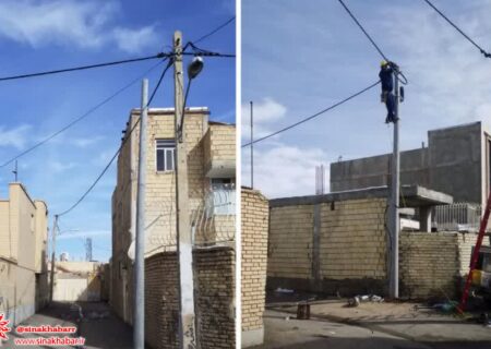 تعویض ۹ پایه برق فرسوده در شهرضا