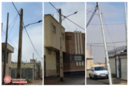 تعویض پایه برق فرسوده در خیابان پیروزی