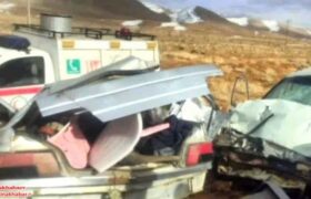 یک فوتی و ۱۰ مصدوم در حادثه برخورد دو خودرو