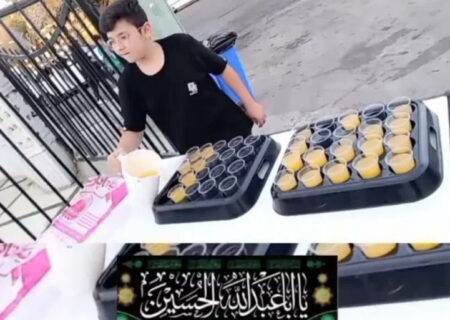 ایثار و فرهنگ نذر حسینی امیرطا‌ها موسایی دانش آموز شهرضایی
